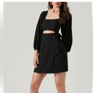 ASTR The Label Black Cut out wrap dress